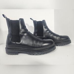 Greats Brooklyn Black Leather Chelsea Boots Men’s 10 Ankle Lug Sole Streetwear